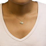 10K Yellow Gold 1/5 Cttw Diamond Elephant Pendant Necklace-2 thumbnail 3