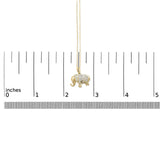 10K Yellow Gold 1/5 Cttw Diamond Elephant Pendant Necklace-4 thumbnail 5
