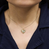14K Yellow Gold Diamond Accent Heart Fluted Medallion Pendant Necklace-2 thumbnail 3