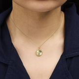 14K Yellow Gold Diamond Accent Circle Fluted Medallion Pendant Necklace-2 thumbnail 3