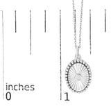 10K White Gold Diamond Accent Oval Fluted Medallion Pendant Necklace-4 thumbnail 5