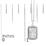 10K White Gold Diamond Accent Rectangular Shape Medallion Pendant Necklace-4 thumbnail 5