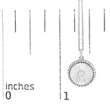 10K White Gold Diamond Accent Round Fluted Medallion Pendant Necklace-4 thumbnail 5