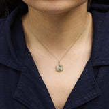 10K Yellow Gold Diamond Accent Hexagonal Fluted Medallion Pendant Necklace-2 thumbnail 3