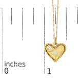10K Yellow Gold Diamond Accent Heart Medallion Fluted Pendant Necklace-4 thumbnail 5