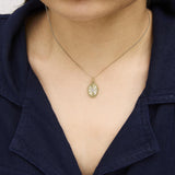 10K Yellow Gold Diamond Accent Oval Fluted Medallion Pendant Necklace-2 thumbnail 3