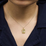 10K Yellow Gold Diamond Accent Rectangular Fluted Medallion Pendant Necklace-2 thumbnail 3