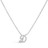 10K White Gold Diamond Accent  A-Z Initial Script Style Pendant Necklace-8 thumbnail 24