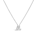 10K White Gold Diamond Accent  A-Z Initial Script Style Pendant Necklace-17 thumbnail 21