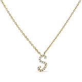 10K Yellow Gold Diamond Accent  A-Z Initial Script Style Pendant Necklace-23 thumbnail 11