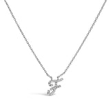 10K White Gold Diamond Accent  A-Z Initial Script Style Pendant Necklace-10 thumbnail 1