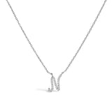 10K White Gold Diamond Accent  A-Z Initial Script Style Pendant Necklace-18 thumbnail 23
