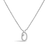 10K White Gold Diamond Accent  A-Z Initial Script Style Pendant Necklace-19 thumbnail 25
