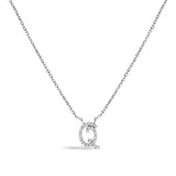 10K White Gold Diamond Accent  A-Z Initial Script Style Pendant Necklace-21 thumbnail 5