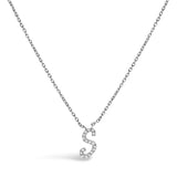 10K White Gold Diamond Accent  A-Z Initial Script Style Pendant Necklace-23 thumbnail 11