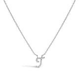 10K White Gold Diamond Accent  A-Z Initial Script Style Pendant Necklace-24 thumbnail 14
