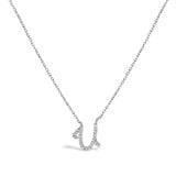 10K White Gold Diamond Accent  A-Z Initial Script Style Pendant Necklace-25 thumbnail 17
