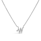10K White Gold Diamond Accent  A-Z Initial Script Style Pendant Necklace-3 thumbnail 12
