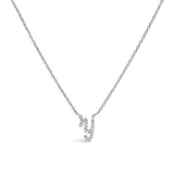 10K White Gold Diamond Accent  A-Z Initial Script Style Pendant Necklace-1 thumbnail 6