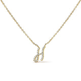 10K Yellow Gold Diamond Accent  A-Z Initial Script Style Pendant Necklace-12 thumbnail 7