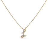 10K Yellow Gold Diamond Accent  A-Z Initial Script Style Pendant Necklace-16 thumbnail 19