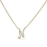 10K Yellow Gold Diamond Accent  A-Z Initial Script Style Pendant Necklace-18 thumbnail 23