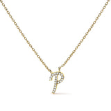 10K Yellow Gold Diamond Accent  A-Z Initial Script Style Pendant Necklace-20 thumbnail 2