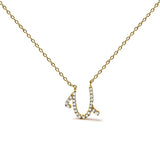 10K Yellow Gold Diamond Accent  A-Z Initial Script Style Pendant Necklace-25 thumbnail 17