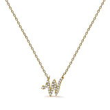 10K Yellow Gold Diamond Accent  A-Z Initial Script Style Pendant Necklace-3 thumbnail 12