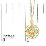 10K Yellow Gold 1/5 Cttw Diamond Openwork Medallion Pendant Necklace-4 thumbnail 5