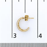 10K Yellow Gold 1/5 Cttw Diamond 3 Row Huggie Hoop Earring-4 thumbnail 5