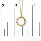 10K Yellow Gold 1/5 Cttw Diamond 3 Row Circle Pendant Necklace-4 thumbnail 5