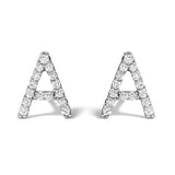 10K White Gold 1/10 Cttw Diamond Initial “A” to 