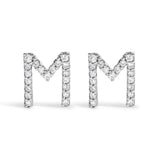 10K White Gold 1/10 Cttw Diamond Initial “A” to 