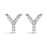 10K White Gold 1/10 Cttw Diamond Initial “A” to 