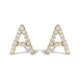 10K Yellow Gold 1/10 Cttw Diamond Initial “A” to 