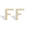 10K Yellow Gold 1/10 Cttw Diamond Initial “A” to "Z" Stud Earring-10