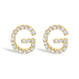 10K Yellow Gold 1/10 Cttw Diamond Initial “A” to 