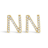10K Yellow Gold 1/10 Cttw Diamond Initial “A” to 