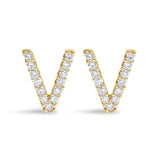 10K Yellow Gold 1/10 Cttw Diamond Initial “A” to 