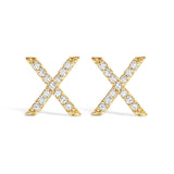 10K Yellow Gold 1/10 Cttw Diamond Initial “A” to 