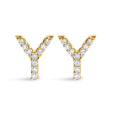 10K Yellow Gold 1/10 Cttw Diamond Initial “A” to 