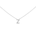 10K White Gold Diamond Accent "A-Z" Block Initial Pendant Necklace-0
