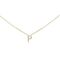 10K Yellow Gold Diamond Accent "A-Z" Block Initial Pendant Necklace-20