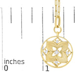 14K Yellow Gold 1/4 Cttw Diamond Openwork Medallion Pendant Necklace-4 thumbnail 5
