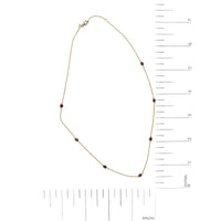 14K Yellow Gold Bezel Set 4x3 mm Oval Red Ruby Station Necklace - 18 Inches