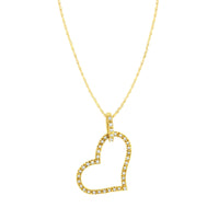 10K Yellow Gold 1/4 cttw Prong Set Round-Cut Diamond Open Heart 18