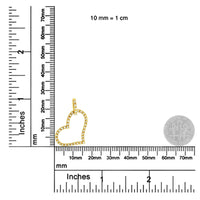 10K Yellow Gold 1/4 cttw Prong Set Round-Cut Diamond Open Heart 18
