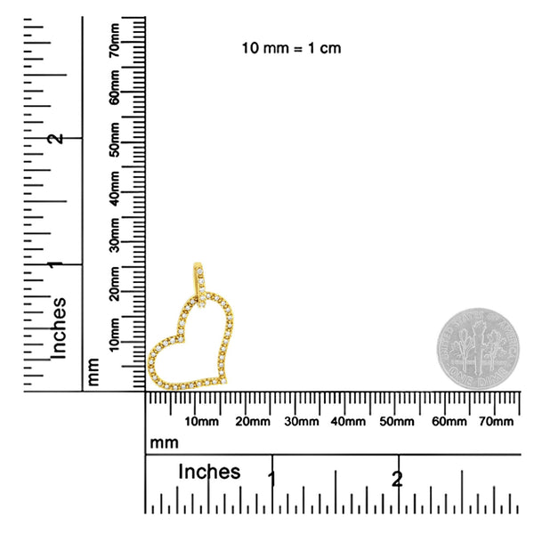 10K Yellow Gold 1/4 cttw Prong Set Round-Cut Diamond Open Heart 18