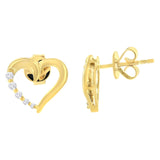 14KT Yellow Gold 1/8 cttw Diamond Journey Heart Earrings (K-L, I1-I2)-1 thumbnail 2